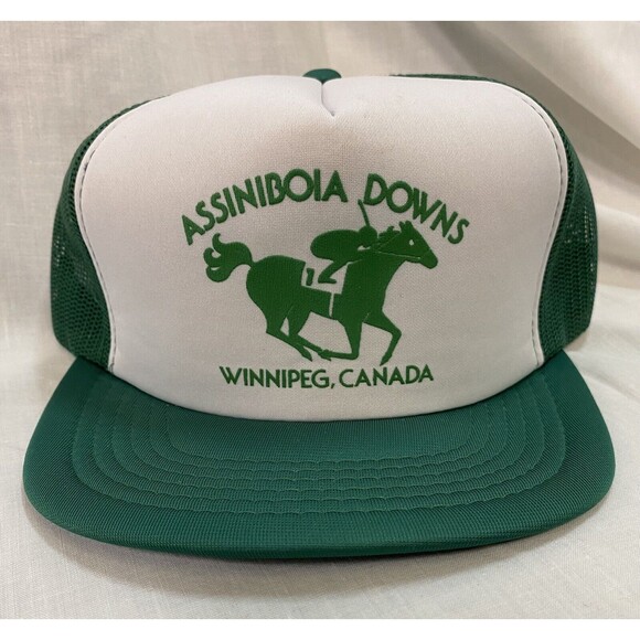 Vintage Assiniboia Downs Winnipeg Canada Mesh Snapback Trucker Hat Baseball Cap - Picture 1 of 5